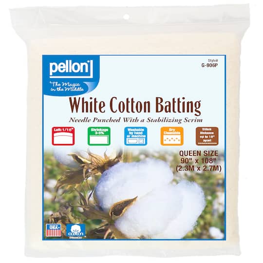 Pellon White Cotton Batting With Scrim